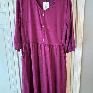 Casual Women's Magenta Dress